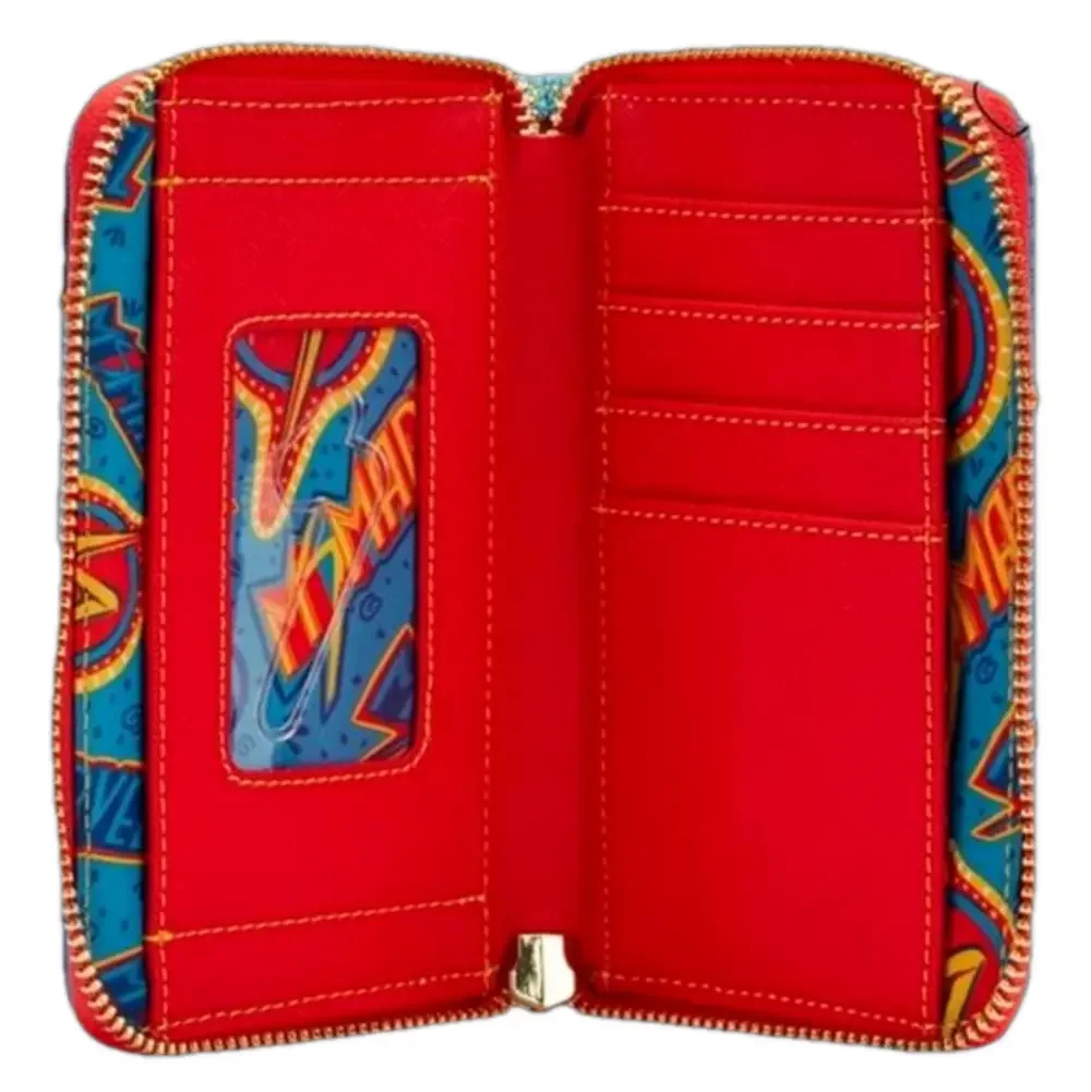 Loungefly Marvel Ms Marvel Cosplay Zip Around Wallet Lightning Bolt Costume NWT